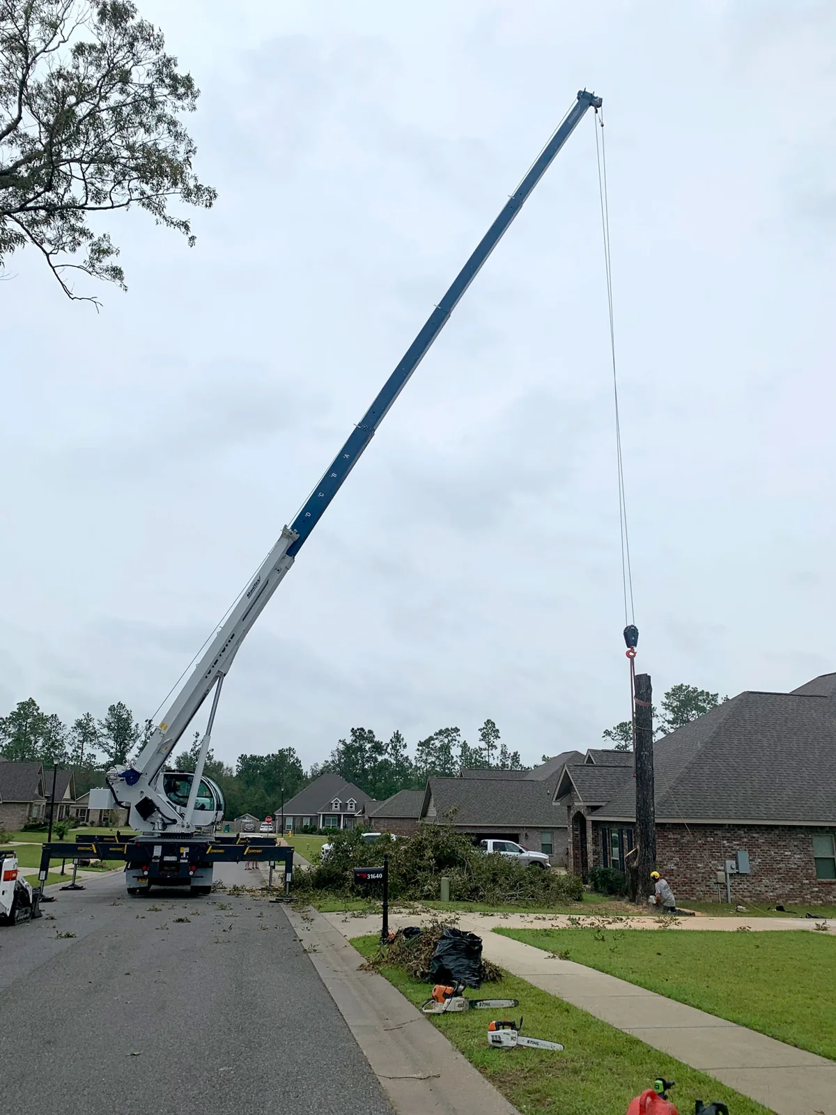 Capital City stick crane on a residential removal